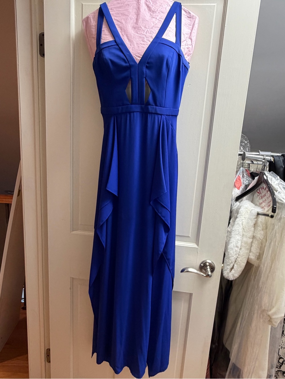 BCBG Blue Strappy Gown
